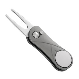 Mile High Life Golf Divot Repair Tool w Magnetic Golf Ball Marker, All Metal Foldable Divot Tool w Pop-up Button, Golf Accessories for Men