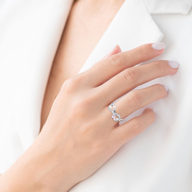Starchenie Infinity Promise Ring 925 Sterling Silver Angel Wings Heart