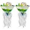 Hemoton Crystal Flutes Goblet 2Pcs Octopus Cocktail Glass, Transparent Martini