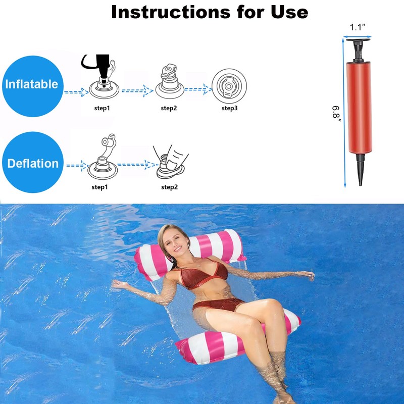 2 Pack Pool Inflatables Water Hammock for Adults, 4-in-1 Inflatable