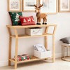 Nnewvante 38.6" Console Table, Bamboo Entryway Table with 3-Tier Storage