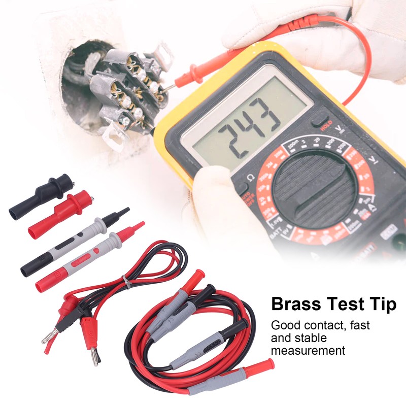 Multimeter Test Kit Connecting Leads Testing Hooks Crocodile Clips Meter