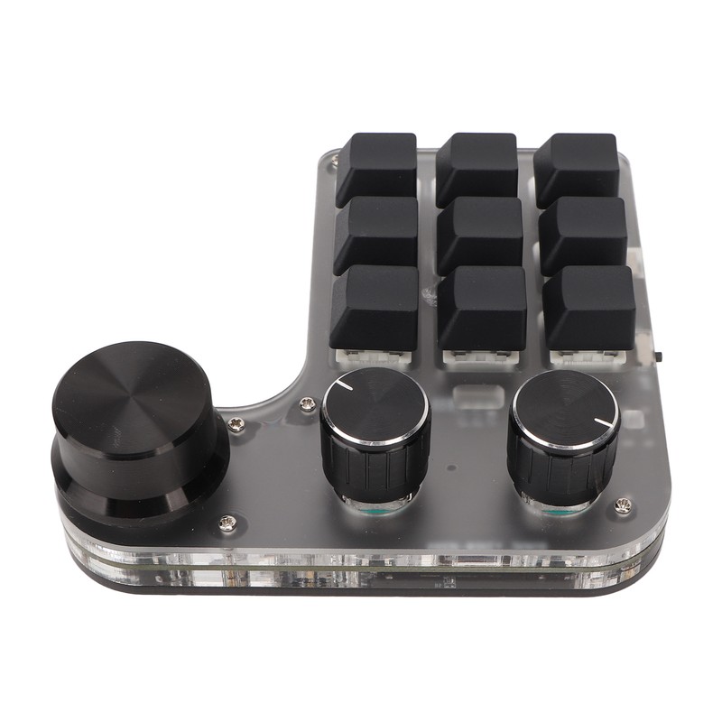 Programmable Macro Keyboard 9 Keys 3 Knobs USB Bluetooth Connection