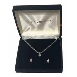 Unbranded Stunning CZ Marquis Necklace & Earrings Box Set