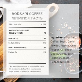 Borsari Coffee Rub Seasoning - Gourmet Rib Rub Seasoning and Dry Rub - Coffee Rub Seasoning with Coffee Spices and Cocoa - All Natural Coffee Rub for Meat (Coffee Rub 3.5 oz, Pack of 1)