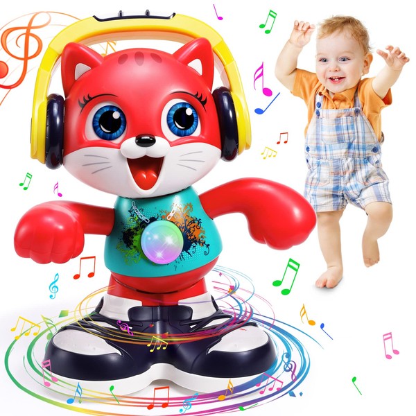 Baby Toys 12-18 Months Dancing Cat Toys for 1 Year Old Boys Girls with Music & Recording Kids Interactive Early Learning Educational Toddler Toys for 1 2 3 Year Old Boys Girls Birthday Xmas Gift