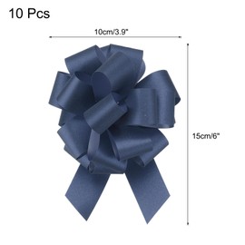 MECCANIXITY 10pcs 6" Glitter Car Large Pull Bow Gift Wrapping Bows for Christmas Flower Presents Birthday Wedding Car, Dark Blue