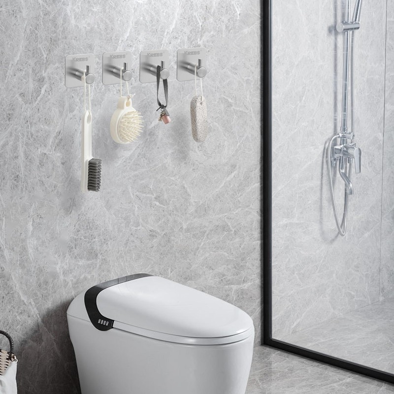 KREBS Waterproof Stainless Steel Hook for Kitchen Bathroom,Towel Hooks for