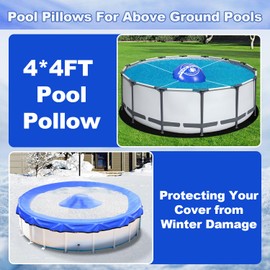 VniYors Winter Pool Cushion, 120 x 120 cm, Air Cushion, Pool Winter, Inflatable Pool Cover, Includes 15 m Rope