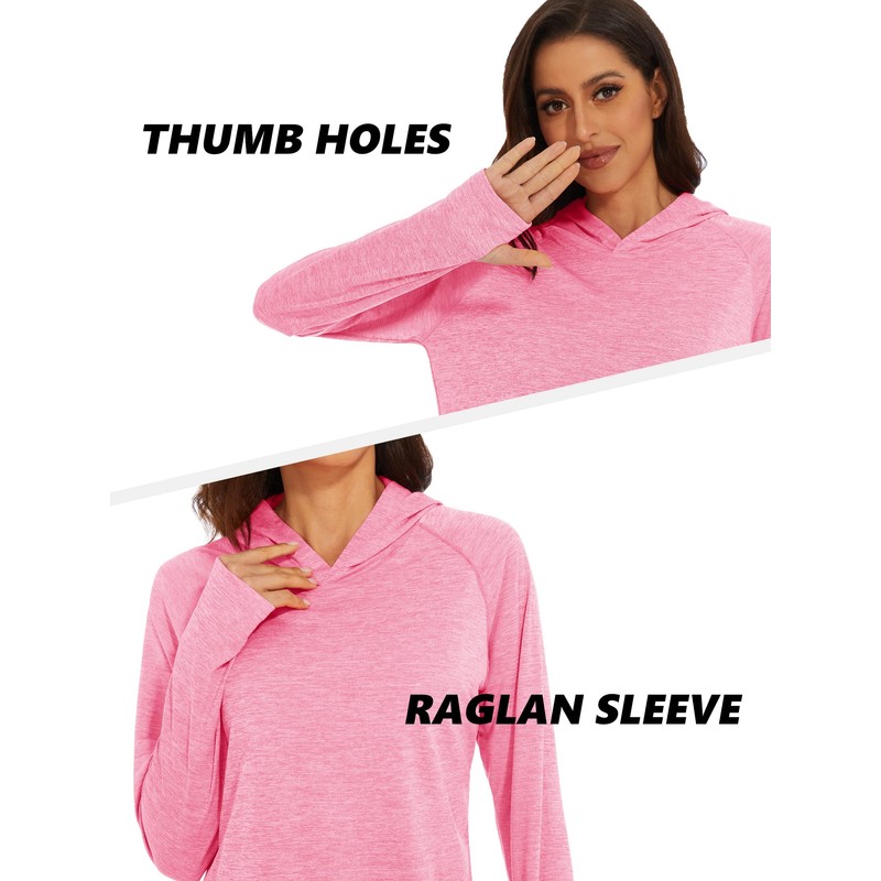 MAGCOMSEN Long Sleeve Workout Tops for Women SPF Activewear Hoodie