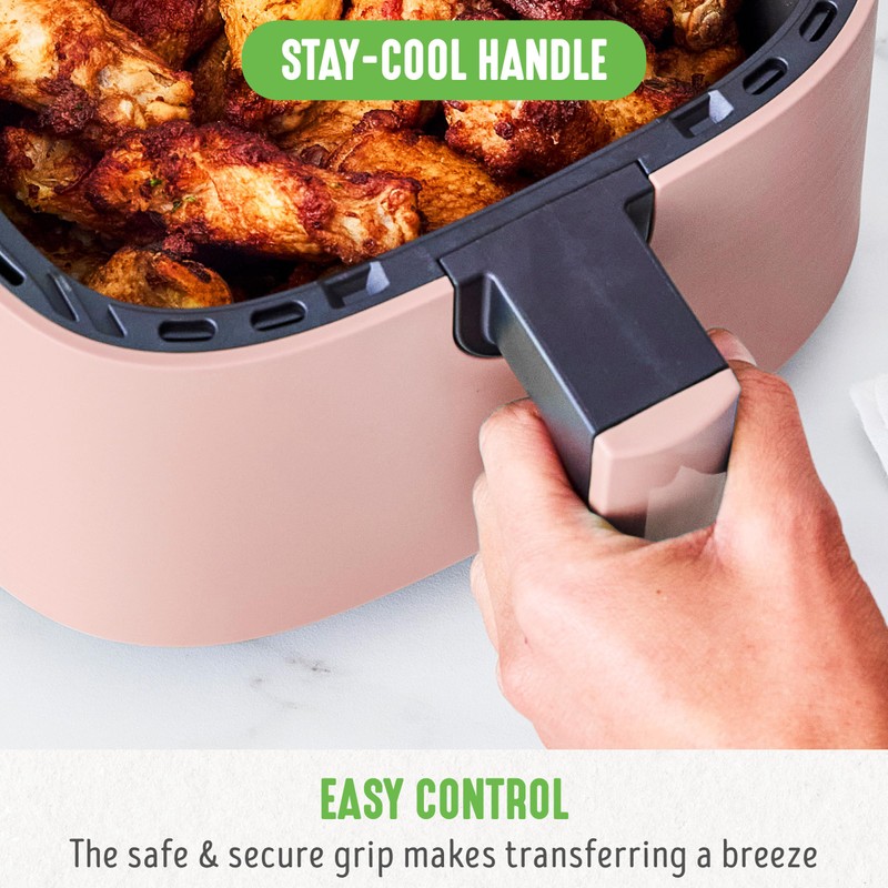 GreenLife 4.5QT Air Fryer, Mechanical Dial Controls, PFAS-Free Ceramic Nonstick
