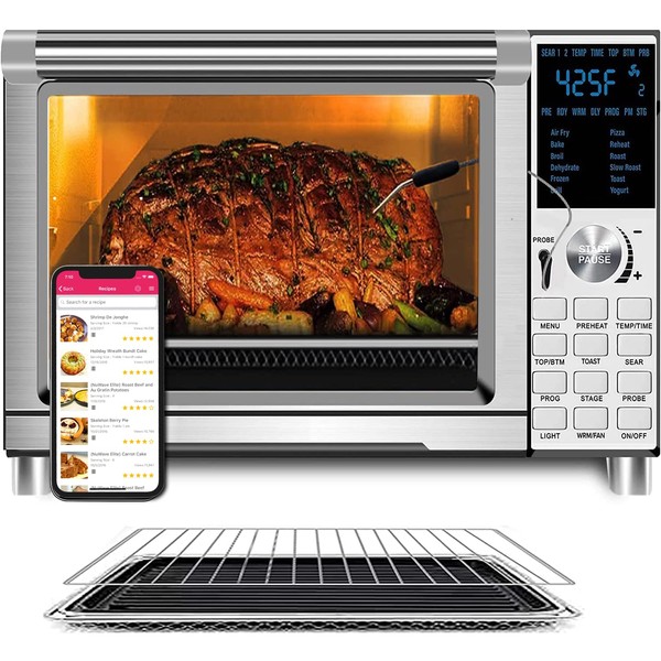 NUWAVE Bravo Air Fryer Oven, 12-in-1, 30QT XL Large Capacity Digital Countertop Convection Oven, silver
