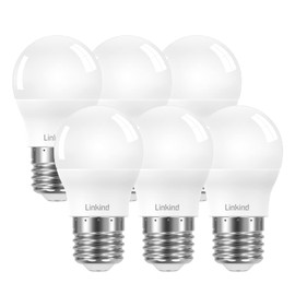 Linkind E27 P45/G45 LED Bulb 7.5 W Replaces 60 Watt 860 lm 5000 K Daylight E27 Energy Saving Bulb with 220° Beam Angle, Not Dimmable, Pack of 6