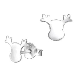 Christmas Reindeer Stud Earrings 925 Sterling Silver