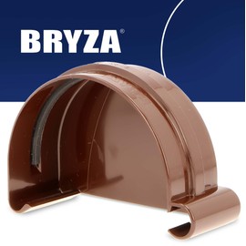 Gutter End Piece Plug Left Gutter End Piece Semicircular Plastic Rain Gutter Piece for Gutter Gutters 125 mm Brown