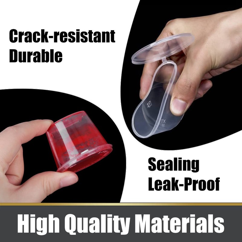 1oz 100 Pieces Small Plastic Containers with Lids, 25ml Small