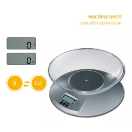 SM Báscula De Cocina Gramera Con Tazón Alta Precisión Y Lcd