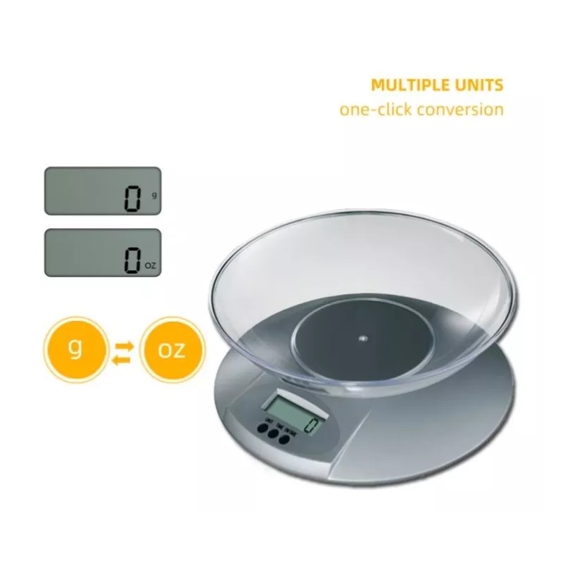 SM Báscula De Cocina Gramera Con Tazón Alta Precisión Y