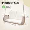 DWVO 2-Person Wicker Porch Swing with Cushions, Outdoor Hanging Swing