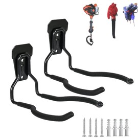 Grass Strimmer Wall Bracket, Falezern 2 Pcs Universal Metal Garden Strimmer Hanger, Garden Tool Bracket, Strimmer Storage Hook, Grass Trimmer Storage Holder for Garden Strimmer, Garden Tools.