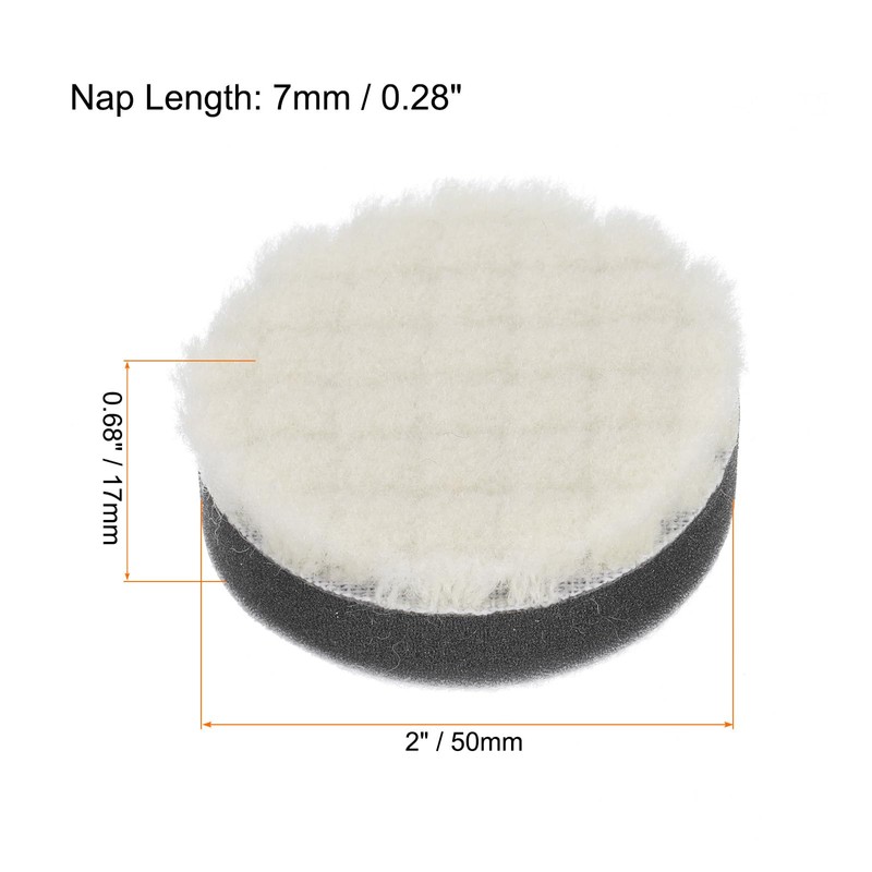 uxcell 2" Wool Felt Sponge Polishing Pad Hook and Loop