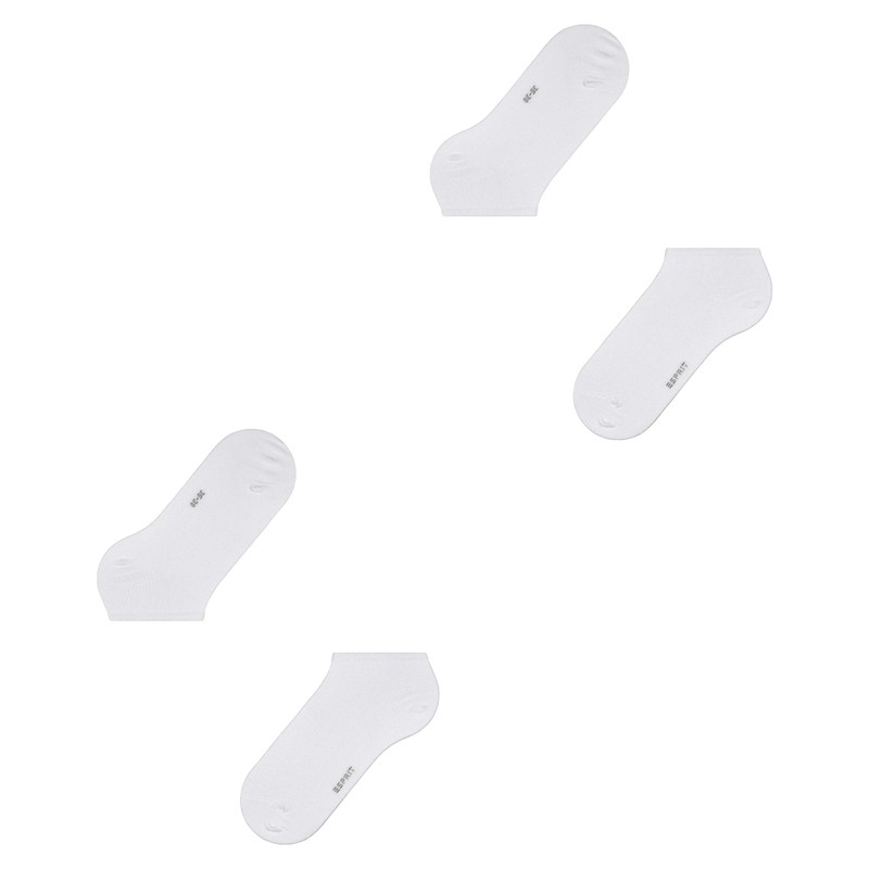 ESPRIT Ladies’ Trainer Socks, Double Pack Basic - White (White