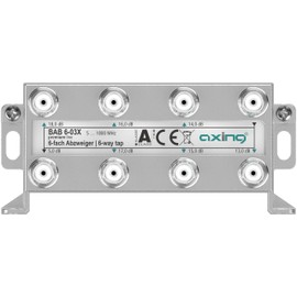 Axing BAB 6-03X 6-Way Splitter 13-18 dB 5-1800 MHz TV Data Internet Cable TV