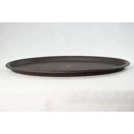 Yubonzai Oval Brown Plastic Humidity/Drip Tray for Bonsai Tree and House Indoor Plants from 9" to 21" (15.75"x 11"x 0.75" / 14"x 9.5"x 0.5")