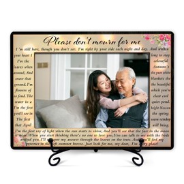 Remembrance Picture Frame - Memorial & Bereavement Sympathy Frame, 'Please Don't Mourn For Me' & 'Sorry For Your Loss' Condolence Frame - Passed Away Gifts