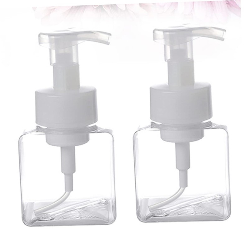 GLEAVI 2Pcs Foaming Pump Bottle Transparent Refillable Containers for Cosmetics