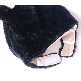 Bestjybt Plush Funny Bunny Rabbit Ears Hood Women Party Hats (Black)