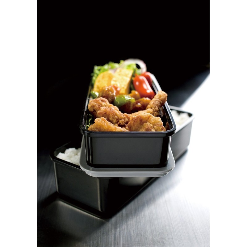 スケーター(Skater) 保冷バッグ付 ジャンボ 2段 弁当箱 1.3L MODE LINE モードライン KCPJW13-A