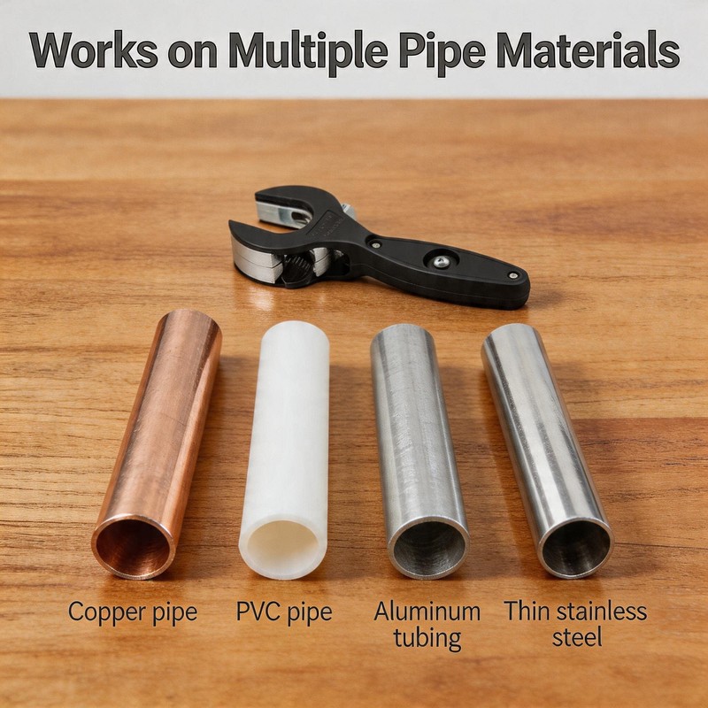 Ratcheting Pipe Cutter, Close Quarters Tubing Cutter 1/4"–7/8", Compact Copper
