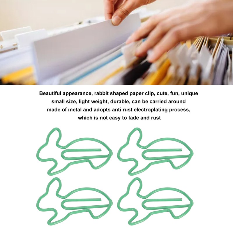 100 Pcs Rabbit Shaped Paper Clip Creative Cute Cartoon Animal