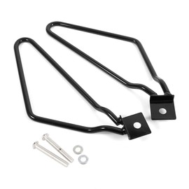 Saddlebag Mount Motorcycle Saddle Bag Holder Corrosion Resistant with Chrome Saddlebag for Motorcycles (Black)