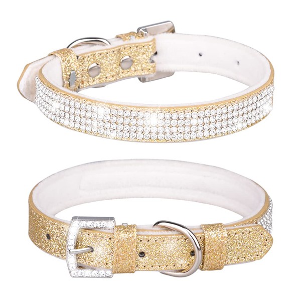 Yiwong Cat Collar in Shiny Rhinestones Necklace for Dogs and