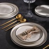 LERATIO Ceramic Dinnerware Sets of 4, High Edge Stoneware Plates