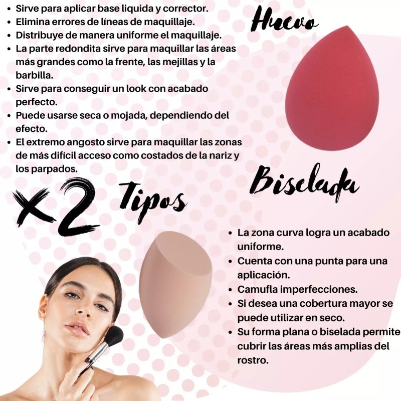 Caja de esponjas blender puff ERGONOMICA HUEVO Maquillaje Kit 4