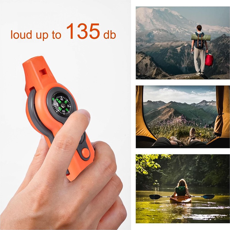 Emergency Survival Function Whistle, Outdoor Multifunctional Tool Safety Whistle with