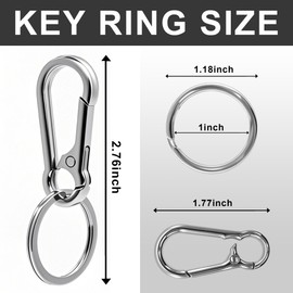 Keychain Keyring Set for Men Women Classic Metal Home Car Key Holder Organizer Portable Carabiner Clip Accessories 2PCS