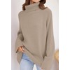 ZESICA Women's 2025 Fall Winter Sweaters Oversized Turtleneck Long Sleeve