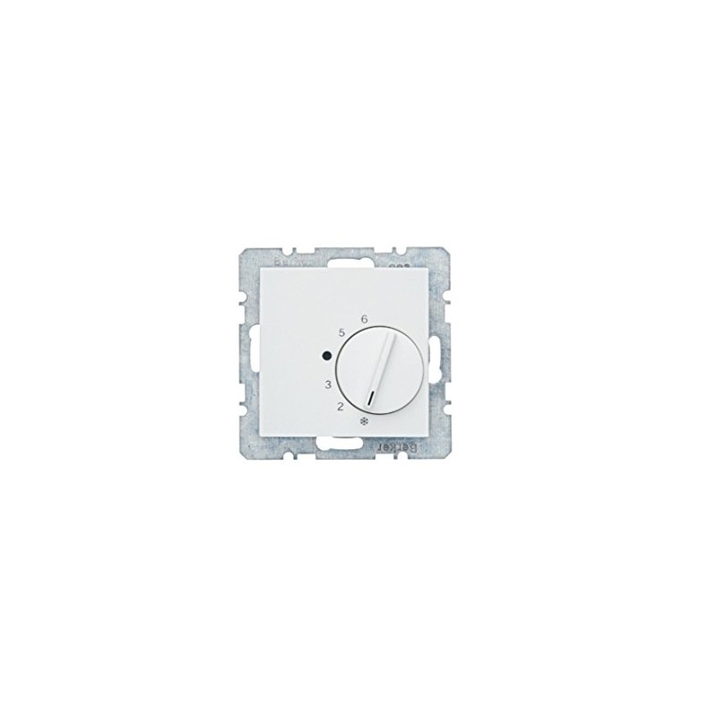 Hager – Plate Series 1/B1/B3/B7 Thermostat with Switch Polar White