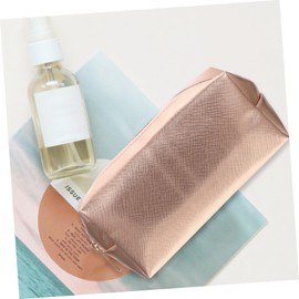 Outanaya 2Pcs Decorative Cosmetic Bag Gold PVC Makeup Pouch for Travel and Toiletries Convenient Storage for Cosmetics Essentials for Women