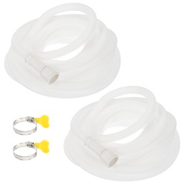 PATIKIL 22.96ft Air Conditioner Drain Kit, 2 Set Universal AC Drain Hose Connector Hose with Clamp Cuttable Rubber Adapter for Mini-Split Window AC Unit Dehumidifier Faucet