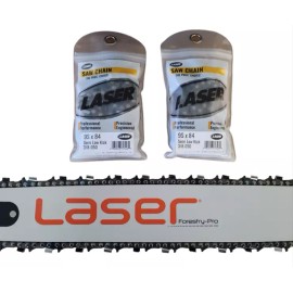 Laser Forestry Pro Bar and Chain 24" Chainsaw Bar & Chain 3/8 x .050 x 84 Drive Links - Fits Husqvarna Saws