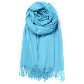 Cindy & Wendy Women's Pashmina Shawl Wrap for Evening Dress Bridesmaid Wedding Bridal Winter Warm Large Soft scarf (Turquoise Blue)