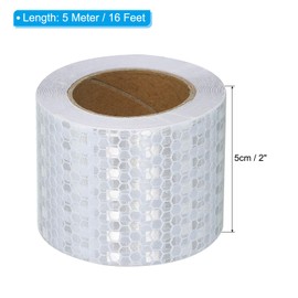 PATIKIL Reflective Tape, 2 Inch x 16 FT Waterproof Self Adhesive High Visibility Safety Warning Tape Outdoor Reflectors for Trucks Trailers Cars, White