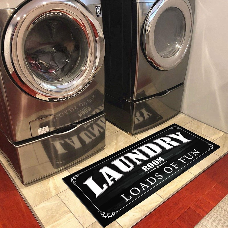 Ukeler Laundry Room Rug Runner, Farmhouse Laundry Mats for Washroom