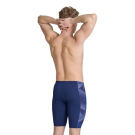 ARENA Men's Standard Performance Halftone Swim Jammer Athletic Swimwear Professional Swimsuit, Navy/Team Navy