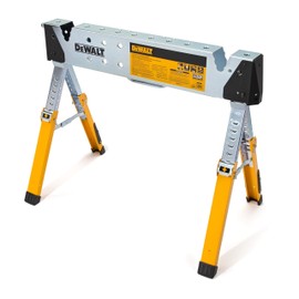 DEWALT Adjustable Height Portable Steel Welding Sawhorse, Double-Locking Legs, Pipe Saddles, 1,100 lb Weight Capacity